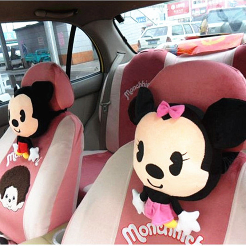 ڵ ׼ Ű 콺 ڵ Ӹ ħ  ȭ ̴ ڵ      ģ   /Auto Accessories Mickey Mouse Car Headrest Pillow Cartoon Minnie Car Neck Pill